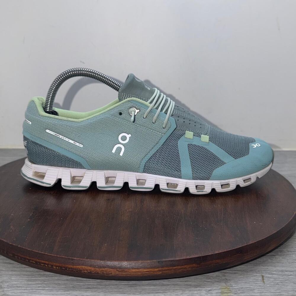 On Cloud 5 Running Shoes Sneakers Spray & Sea Green Comfort Women’s Size 9.5